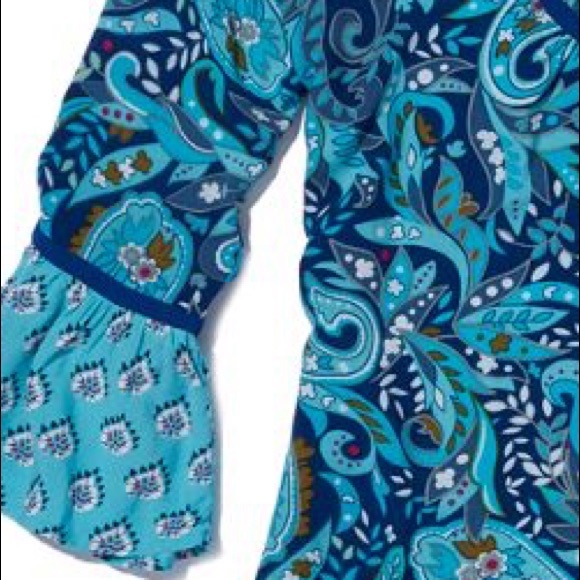 Vera Bradley Kelsey Flutter Top, Daisy Paisley, Blue, Medium, Large - Picture 2 of 5